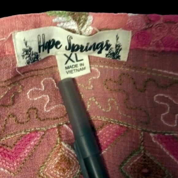 Hope Springs Boho Blouse Size XL, Plus Size Woman, XL Embroidered Retro Blouse - Picture 9 of 16